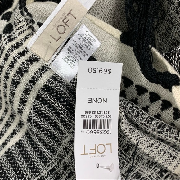 Loft Fringe Kimono Shawl Open Front Cardigan Sweater One Size - Picture 14 of 14